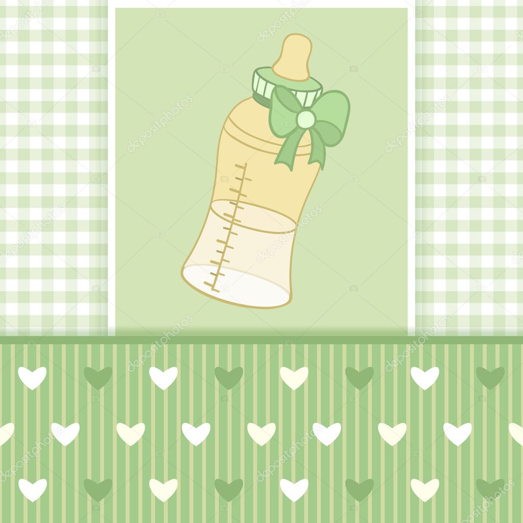 Greeting card with baby bottle-01