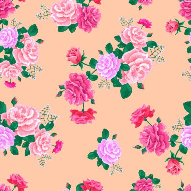Gül şirin seamless modeli pink3