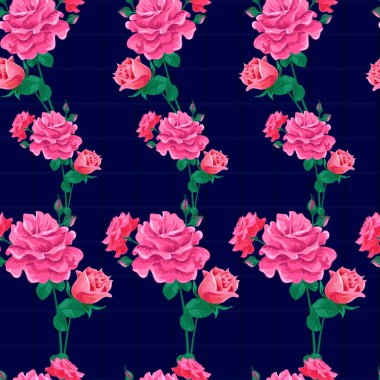 Gül kartı koyu mavi çizgili-01