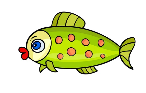 Peces de dibujos animados en blanco-01 — Vector de stock