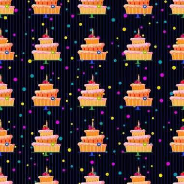 çizgi film kek çilek pattern3-01 ile