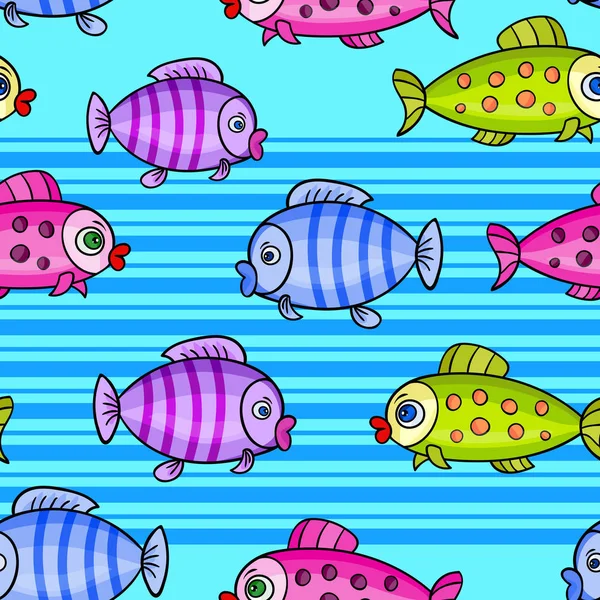 Fish seamless pattern background7-01 — Stock Vector