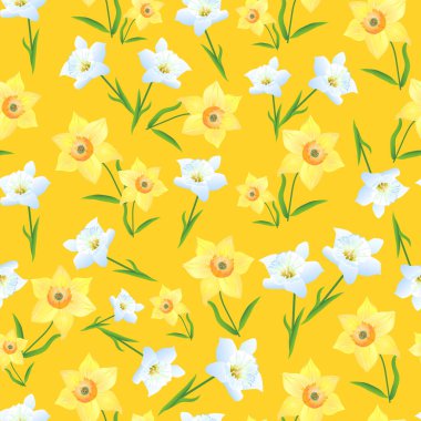 Sarı arka planda nergisler - 01