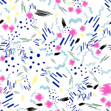 Modern kusursuz desen. Beyaz arkaplanda soyut geometrik şekiller.