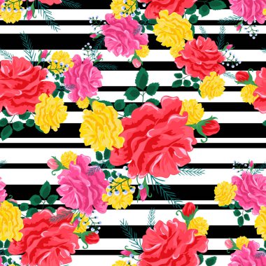 Gül sevimli, pürüzsüz desen 4-01