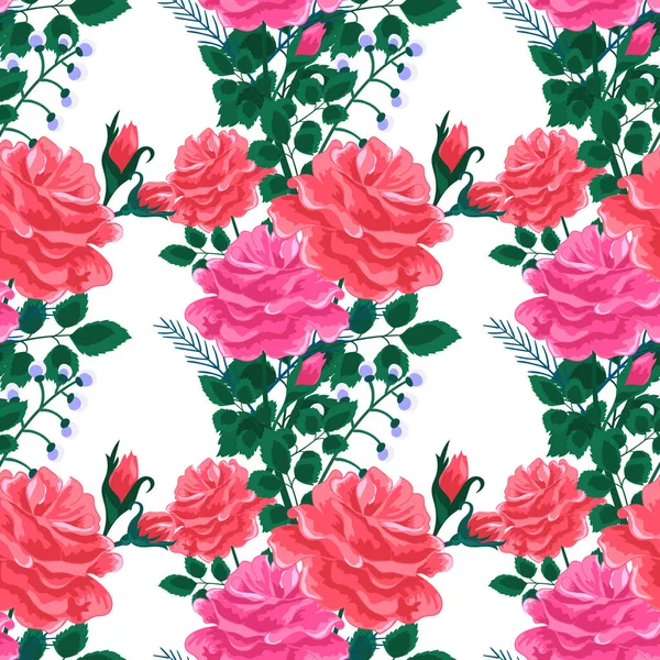 Rose motif mignon sans couture 8-01 — Image vectorielle