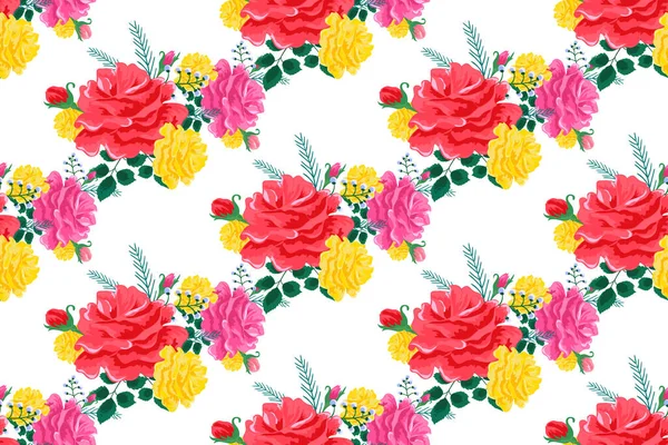 Rose cute seamless pattern n66-01 — стоковый вектор