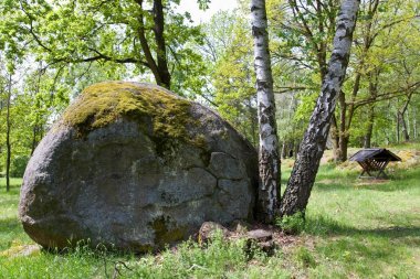manzara pek çok Granit kayalar ile taş çağından, ruhsal hac yer, köy Petrovice - Husova kazatelna, Central Bohemian region, Çek Cumhuriyeti 