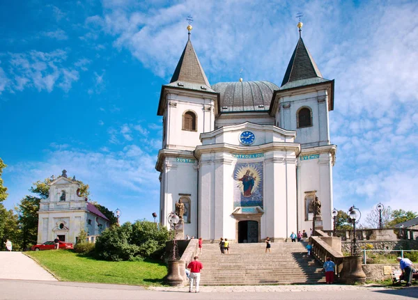 Baroque basilica of the Assumption of Virgin Mary, Hostyn near Bystrice pod Hostynem, Czech Republic. Iimportant Marian place of pilgrimage in Moravia. — Stock Photo, Image