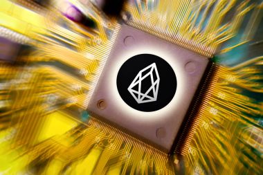 Sanal cryptocurrency ve blockchain - mali para - teknoloji ve internet kurulu araştırma devre ve Eos sikke