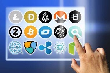 Sanal cryptocurrency - mali teknoloji ve internet para - Döviz kurları ve para işaretleri 