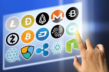 Sanal cryptocurrency - mali teknoloji ve internet para - Döviz kurları ve para işaretleri 