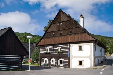 ahşap Emlak Bouckuv statek 18 kuruş üzerinden. Mala Skala köyünde, bohem cennet region, Çek Cumhuriyeti