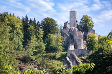 romantik kalıntıları Gotik kaleden Frydstejn 14 yy, bohem cennet region, Çek Cumhuriyeti