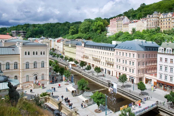 Karlovy Vary République Tchèque Jul 2017 Centre Historique Dans Ville — Photo