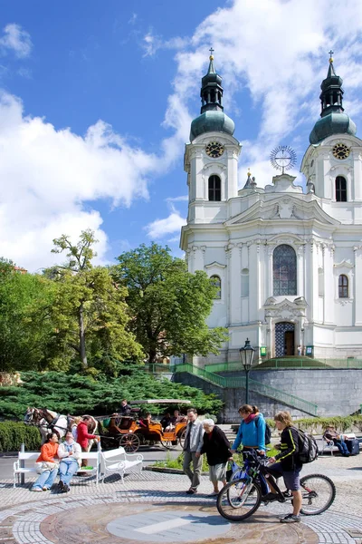 Karlovy Vary República Checa Jul 2017 Iglesia María Magdalena Ciudad — Foto de Stock