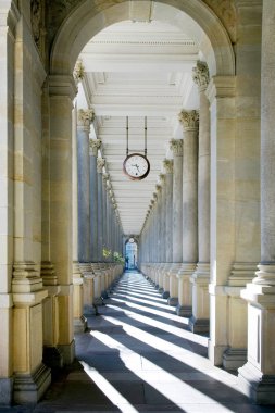 Değirmen colonnade spa town Karlovy Vary, Batı Bohemia, Çek Cumhuriyeti