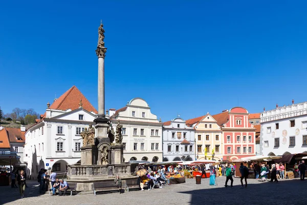 Fő tér, Cesky Krumlov város (Unesco), Dél-Csehország, Cseh Köztársaság, Európa — Stock Fotó