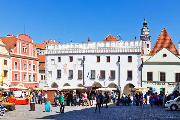 Hlavní náměstí, město Český Krumlov (UNESCO), Jižní Čechy, Česká republika, Evropa — Stock fotografie