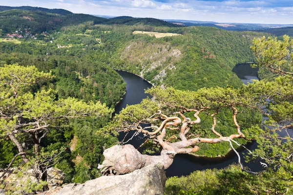 Viewpoint Mai, Stechovice dam on Moldau river, Central Bohemia, Czech republic — Stock Photo, Image