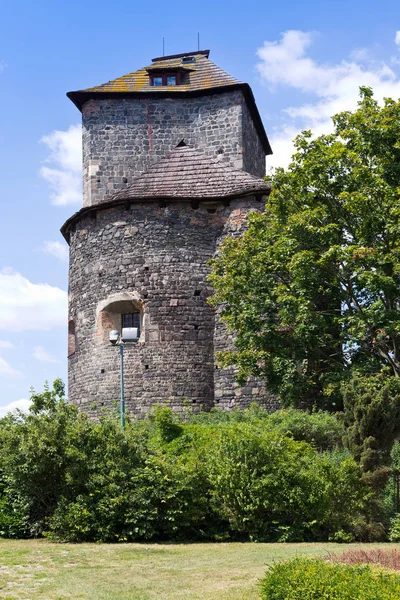 Rotunda and castle from 1200, Tynec nad Sazavou town, Central Bohemian region, Czech republic — Stock Photo, Image