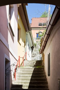 Yahudi kasabası Trebic (Orta Avrupa 'daki en eski Orta Çağ Yahudi yerleşimi olan Unesco), Moravya, Çek Cumhuriyeti, Avrupa