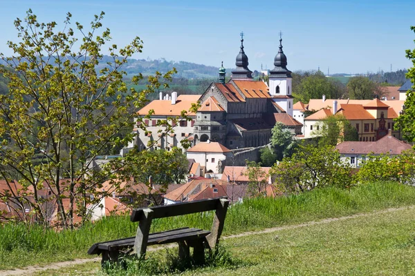 Romanesque St. Procopius basilica and monastery, jewish town Trebic (UNESCO, the oldest Middle ages settlement of jew community in Central Europe), Moravia, Czech republic, Europe — Stock Photo, Image