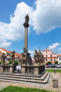  Barok veba köşe yazısı, Ales Meydanı, Pisek kasabası, Çek Cumhuriyeti