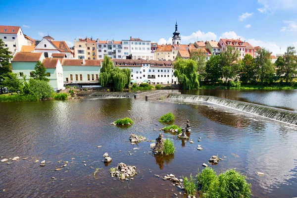 Historyczne centrum, rzeka Otawa, miasto Pisek, Republika Czeska — Zdjęcie stockowe