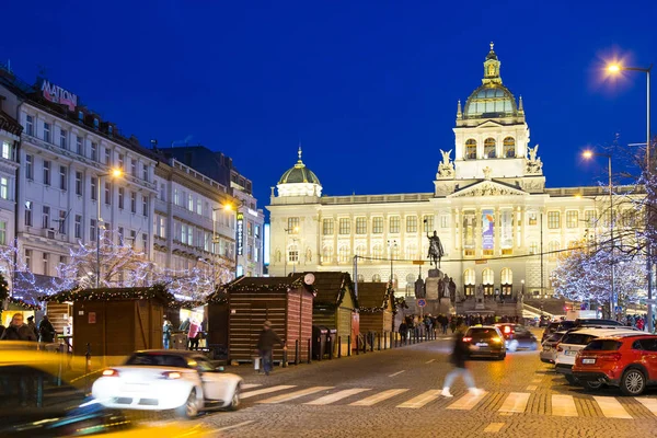 Vánoční trh, Václavské náměstí, Staré Město, Praha — Stock fotografie