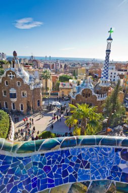 Guell Park, Barselona, Katalanya, İspanya. Unesco tarafından korunuyor.