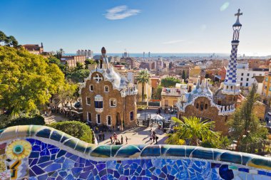 Guell Park, Barselona, Katalanya, İspanya. Unesco tarafından korunuyor.
