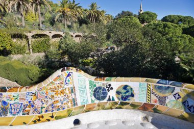 Guell Park, Barselona, Katalanya, İspanya. Unesco tarafından korunuyor.