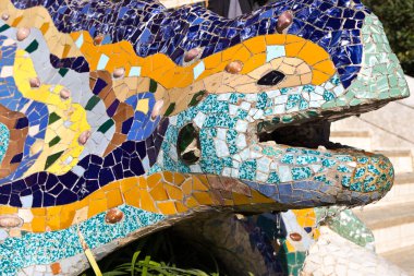 Guell Park, Barselona, Katalanya, İspanya. Unesco tarafından korunuyor.