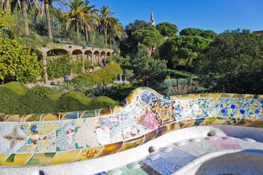 Guell Park, Barselona, Katalanya, İspanya. Unesco tarafından korunuyor.