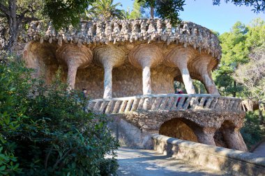 Guell Park, Barselona, Katalanya, İspanya. Unesco tarafından korunuyor.
