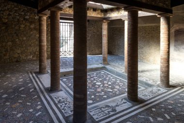 İtalya, Pompei - 19 Ekim 2019: 79 yılında Vezüv Dağı 'nın patlaması sonucu antik Roma şehri yok oldu. Pompeii bir Unesco Dünya Mirası Alanı..