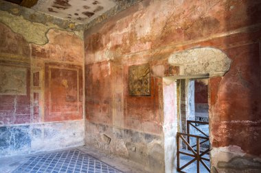 İtalya, Pompei - 19 Ekim 2019: 79 yılında Vezüv Dağı 'nın patlaması sonucu antik Roma şehri yok oldu. Pompeii bir Unesco Dünya Mirası Alanı..