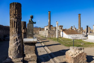 İtalya, Pompei - 19 Ekim 2019: 79 yılında Vezüv Dağı 'nın patlaması sonucu antik Roma şehri yok oldu. Pompeii bir Unesco Dünya Mirası Alanı..