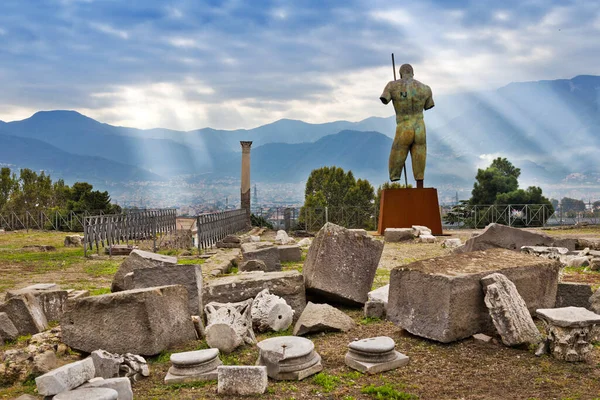 Italia Pompei Octubre 2019 Estatua Dédalo Antigua Ciudad Romana Destruida —  Fotos de Stock