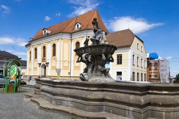 Triton Fountain 1709 Wenzel Render Republic Square Olomouc Czech Republic — Stock Photo, Image