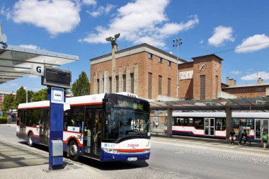  Ana tren istasyonu, Olomouc şehri, Moravya, Çek Cumhuriyeti