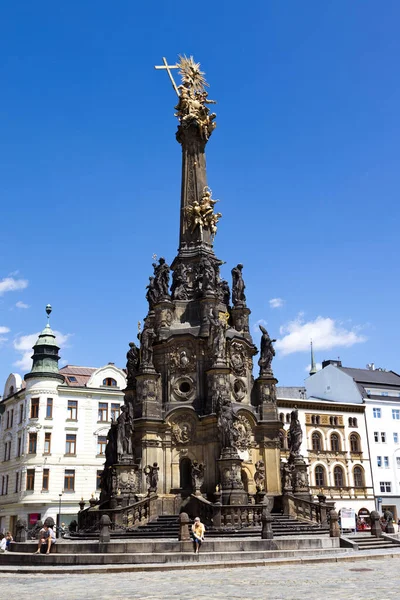 Kolumna Trójcy Przenajświętszej Unesco Górny Rynek Ołomuniec Morawy Republika Czeska — Zdjęcie stockowe