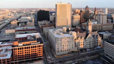 Milwaukee, Amerika Birleşik Devletleri - 26 Nisan 2018: Hava kenti Amerikan bir