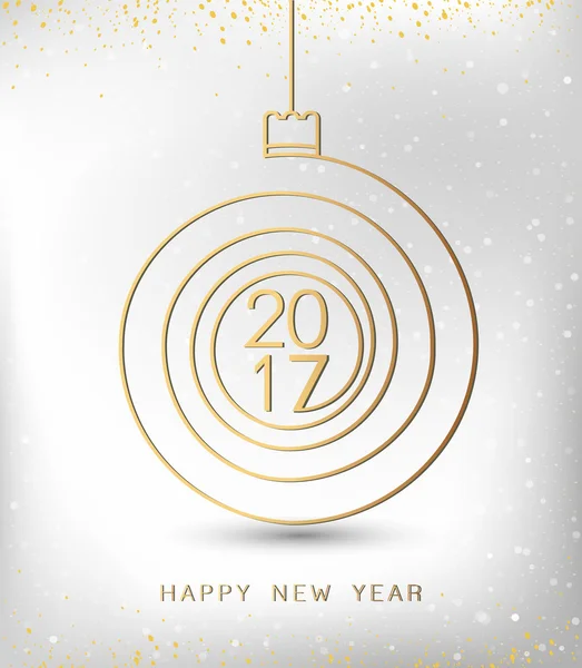 God jul gott nytt år guld 2017 spiralform. Idealisk för xmas card eller elegant semester part inbjudan. Eps10 vektor. — Stock vektor