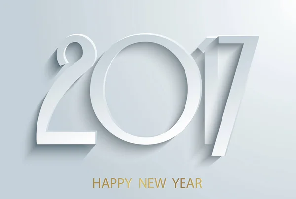 Gott nytt år 2017 bakgrund. Papper vit design med skuggor. Dekorativa bakgrund för jul och nyår. Vektor — Stock vektor