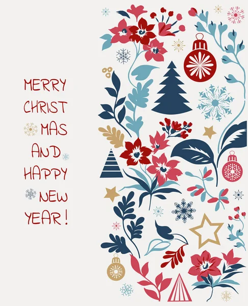 Merry Christmas greeting card. Hand drawn vector illustration. Winter theme greeting card. — Stock Photo, Image