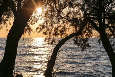 Günbatımı Türkiye Beach. 
