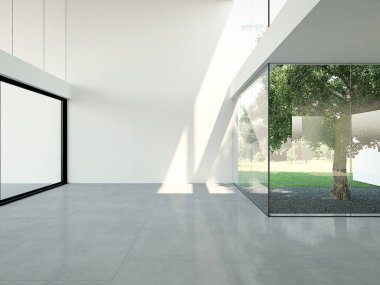 boş loft daire. 3D render