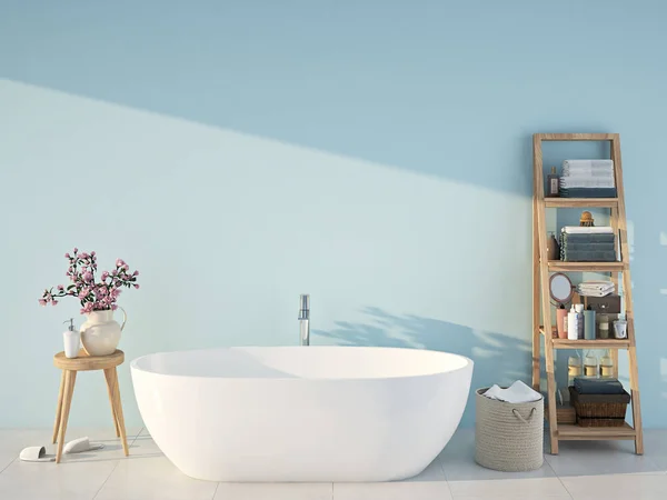 Mavi spa banyo. 3D render — Stok fotoğraf